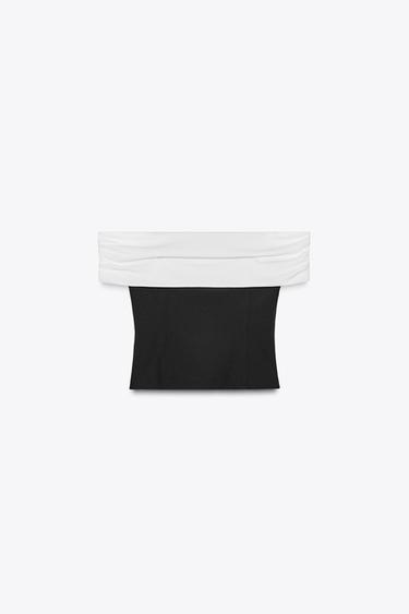 COLD-SHOULDER COMBINATION TOP - Black by Zara - Image 5