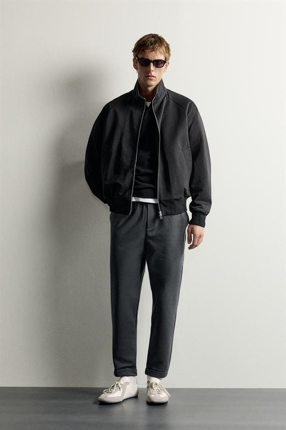 Zara EASY CARE REGULAR FIT PANTS - Charcoal gray - Image 0