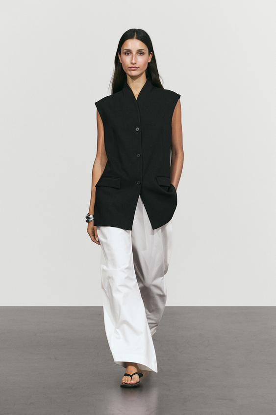 Zara High-neck vest - Black - Image 0