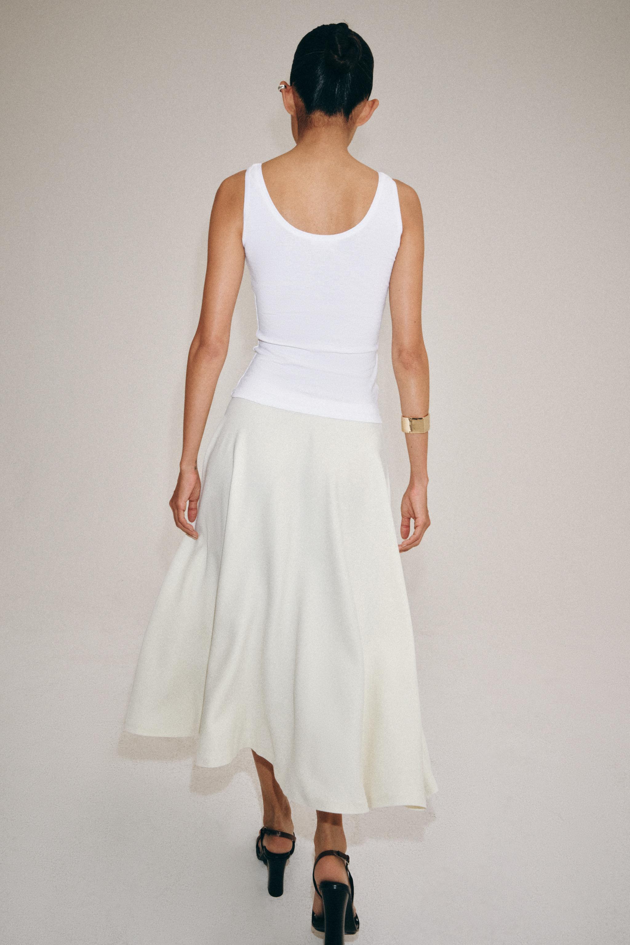 Zara ZW COLLECTION KATMANLI MİDİ ETEK görsel 5