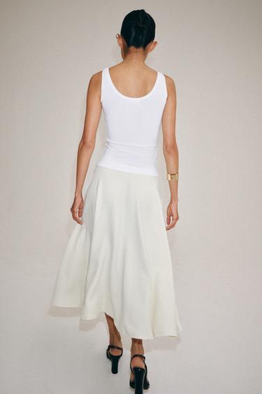 JUPE MIDI CAPE ZW COLLECTION - Écru de Zara - Image 4