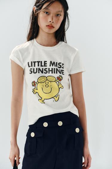 Zara LITTLE MISS SUNSHINE SLUB T-SHIRT - Oyster-white