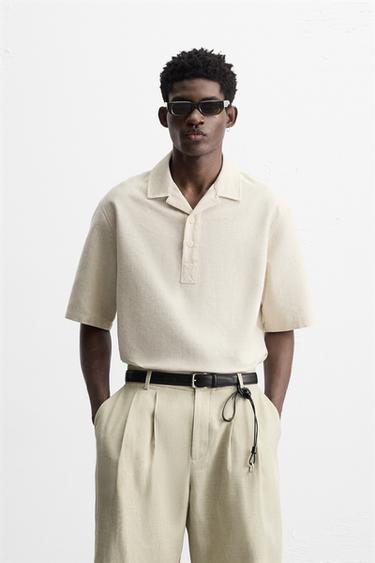 RELAXED FIT POLO SHIRT - Beige by Zara