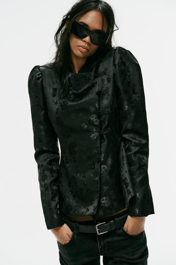 BLAZER JACQUARD ALAMARES - Noir de Zara - Image 2