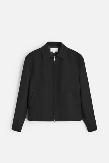 CAMISA LARGA 100% LÃ - Preto da Zara