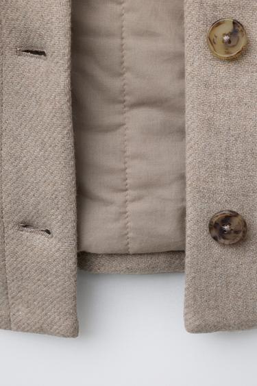 MANTECO® WOOL BLEND HOODED DUFFLE COAT - Beige by Zara - Image 7