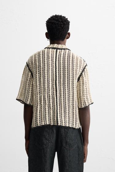 POLO STRUCTURE CROCHET - Blanc / Noir de Zara - Image 2