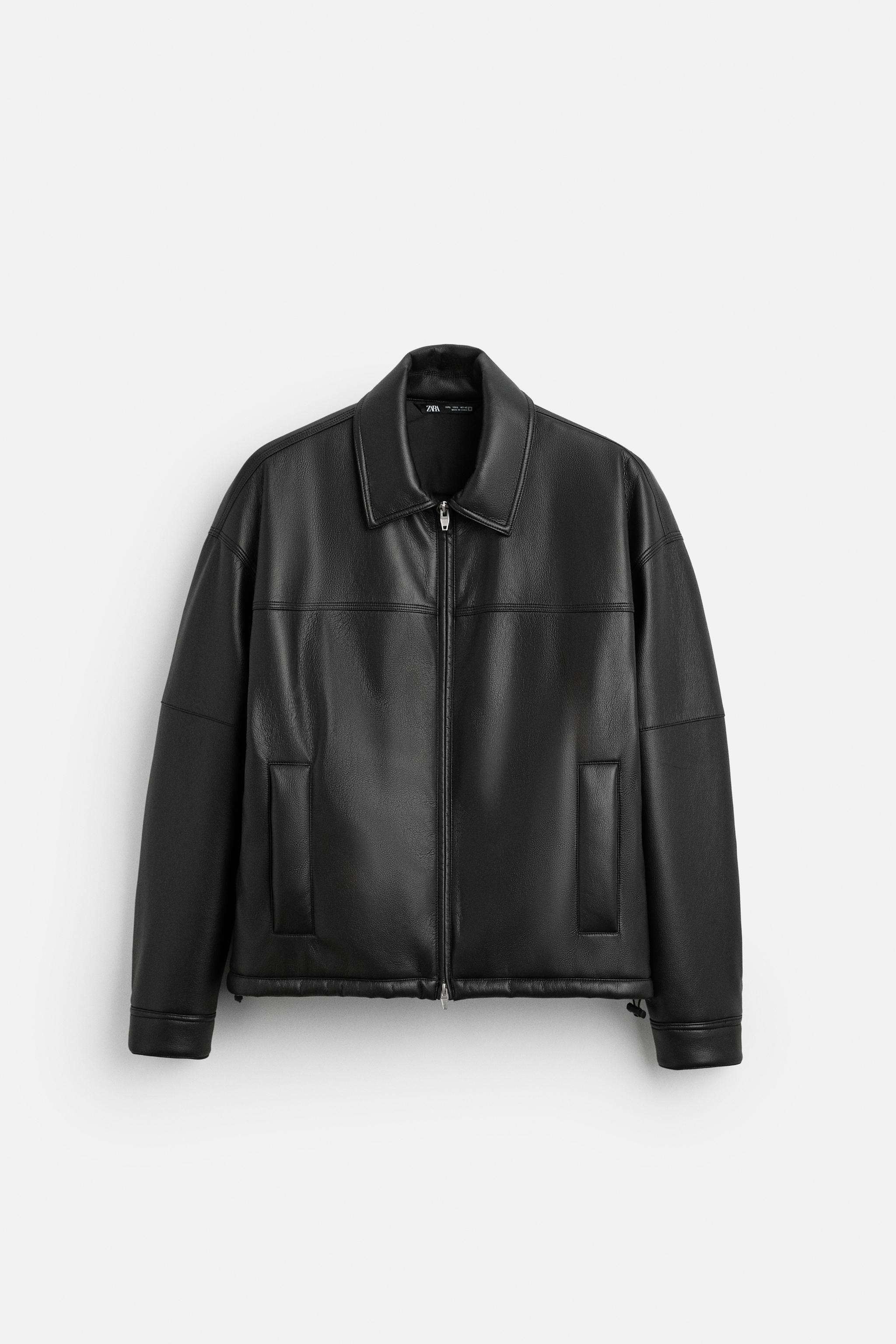 Quilted leather jacket zara best sale