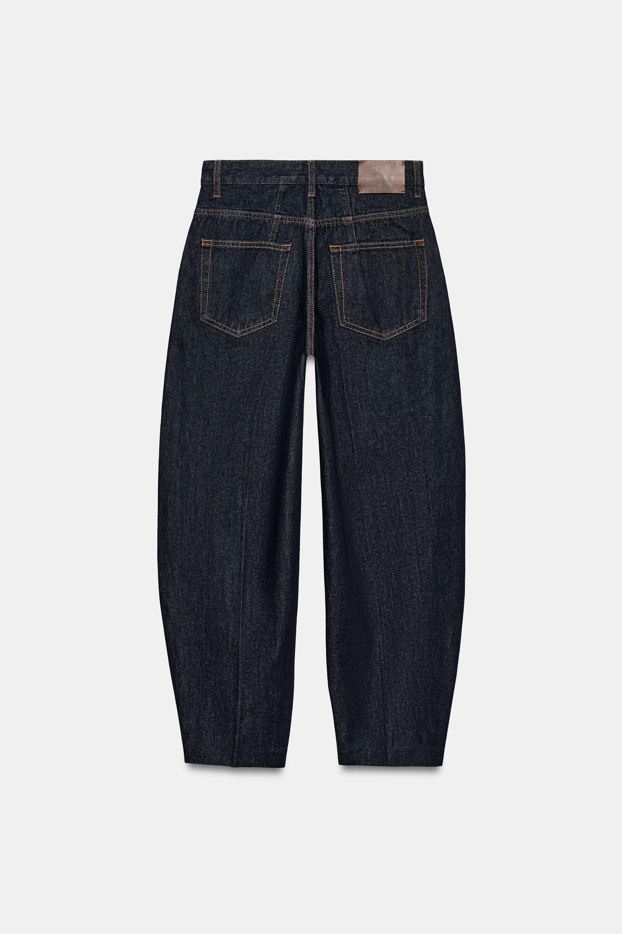 Zara ZW COLLECTION YÜKSEK BEL TAPERED FIT JEAN görsel 6