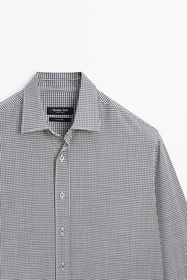 100% wool regular fit check shirt — Navy blue 2