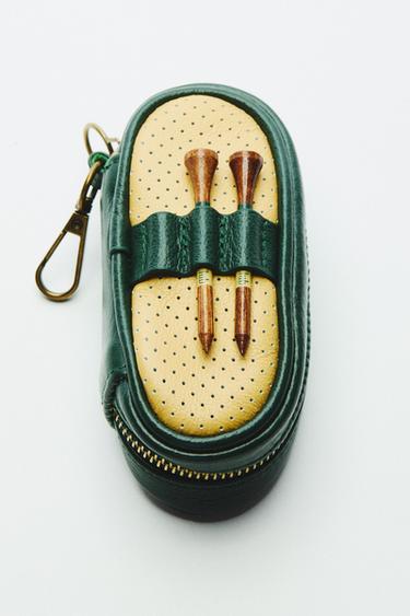ÉTUI POUR BALLES ET TEES DE GOLF - Écru / Vert de Zara - Image 4