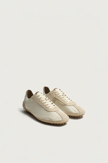 Zara RETRO STYLE SNEAKERS - Beige