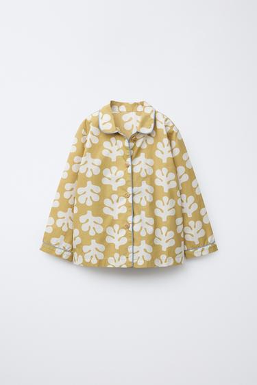 3-6 YEARS/ SHAPES PRINT SHIRT AND TROUSER PYJAMAS - Green by Zara - Image 1
