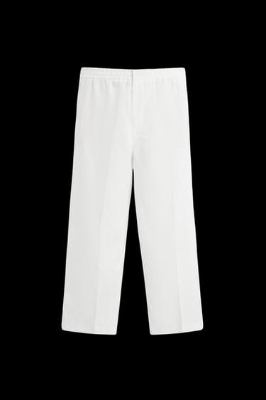100% LINEN SUIT TROUSERS - White by Zara - Image 0