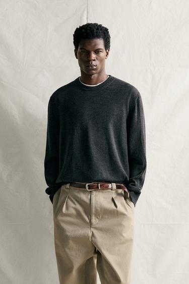 100% WOOL REGULAR FIT JUMPER — Gray marl 2