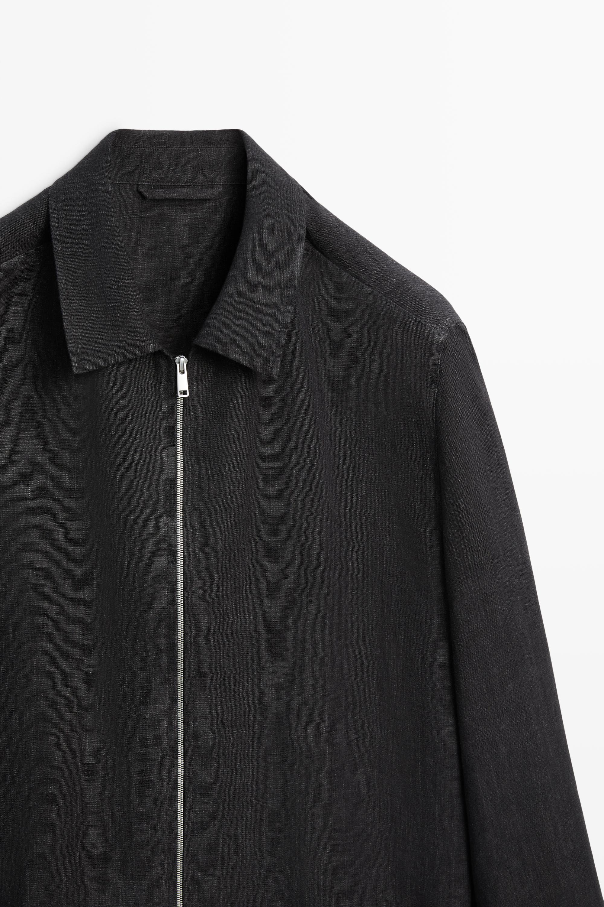 Veste en lin zippée total look