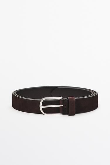 Zara Nubuck leather belt - Brown - Image 0