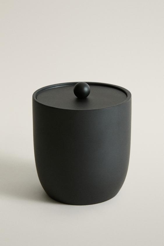 BLACK RESIN BATHROOM ORGANISER JAR - Black by Zara - Image 0