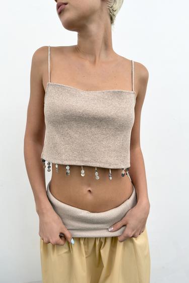 JUPE BIMATIÈRE AVEC CEINTURE - écru/jaune de Zara - Image 1