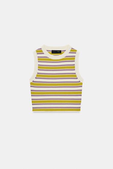 KNIT CROP TOP - striped by Zara - Image 0