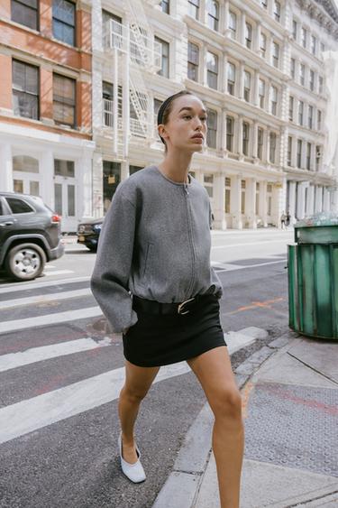 Zara SOFT BOMBER JACKET - Gray