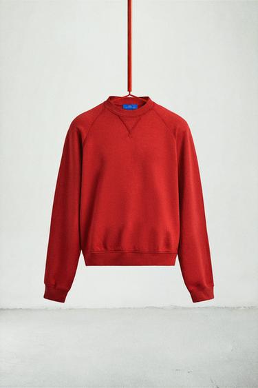 سويت شيرت مغسول Crewneck Aaron Levine x ZARA - أحمر الخاص بـ Zara