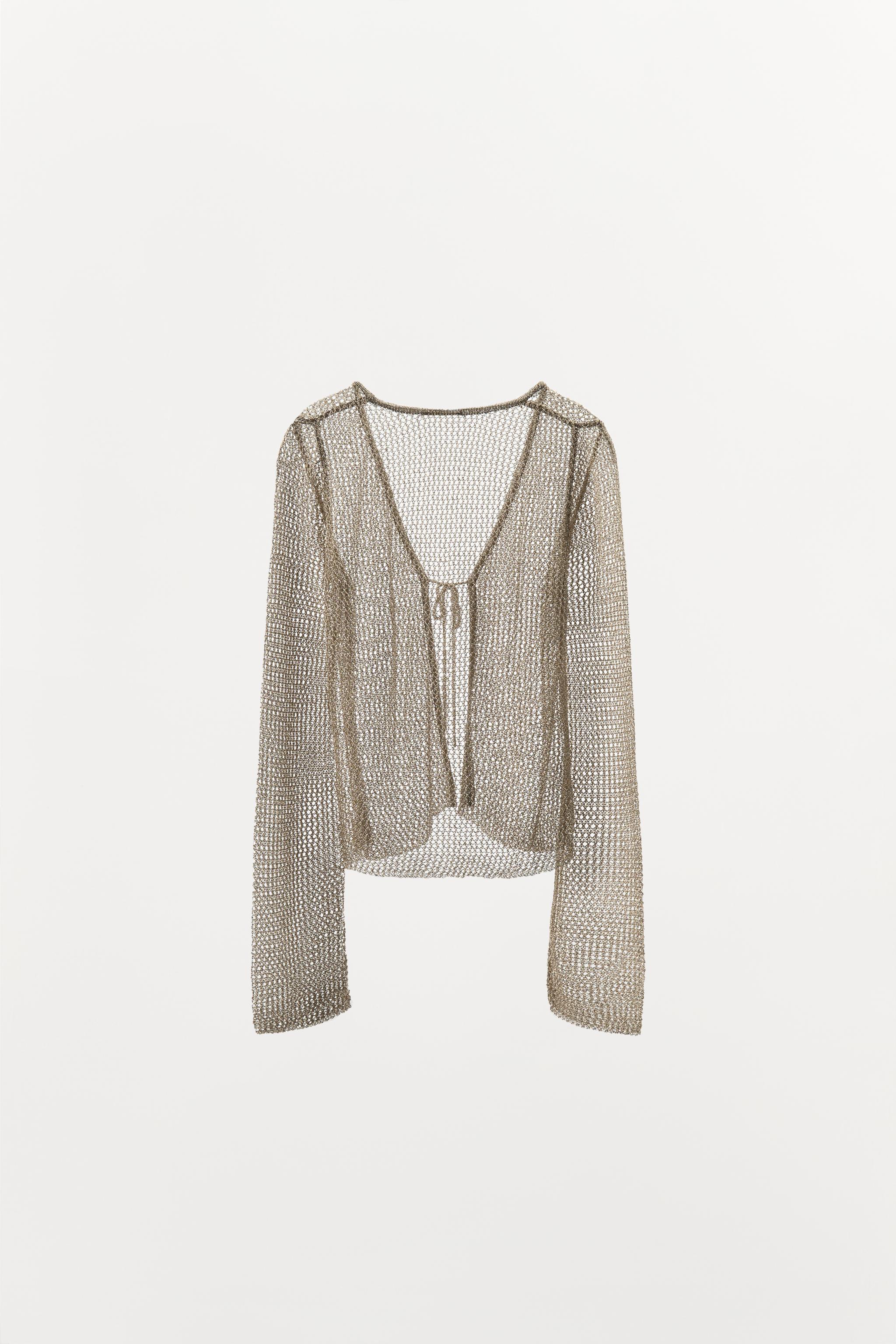 METALLIC THREAD MESH JACKET - Golden | ZARA United States