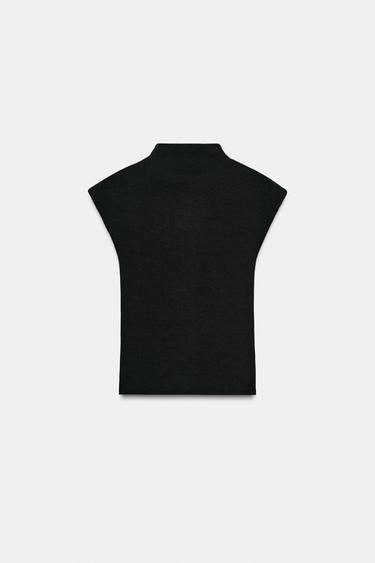 TOP MIT HOHEM KRAGEN - Schwarz von Zara