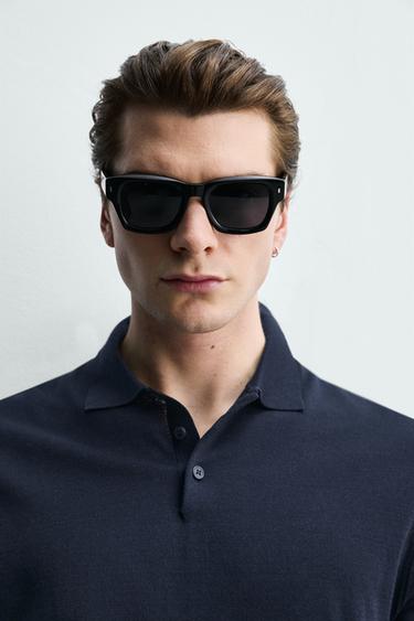 POLO EN MAILLE REGULAR FIT - Bleu marine de Zara - Image 4