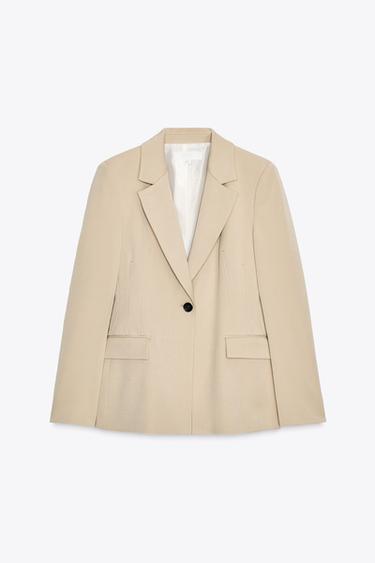 ONE-BUTTON TAILORED BLAZER - Sand by Zara - Image 3