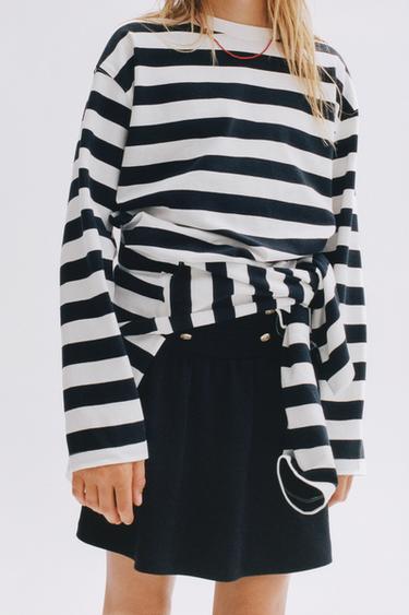 FROG FASTENING AND BUTTON SKIRT - Navy blue by Zara