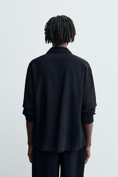 FLOWING RELAXED FIT SHIRT - Navy blue by Zara - Image 2