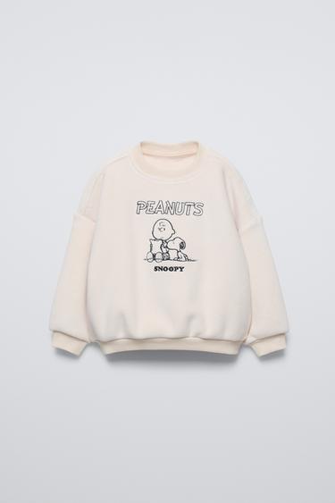SNOOPY PEANUTS™ EMBROIDERED FLEECE SWEATSHIRT - Ecru by Zara - Image 0