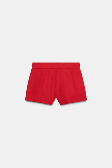 ШОРТИ З ЗАЩІПАМИ - Червоний Zara