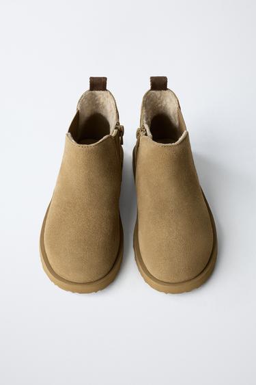 BOTTINES EN CUIR - Marron sable de Zara - Image 3