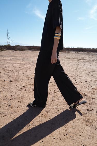 FAUX SUEDE TROUSERS - Black by Zara - Image 1