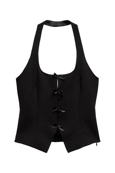 HALTER TOP WITH BOWS