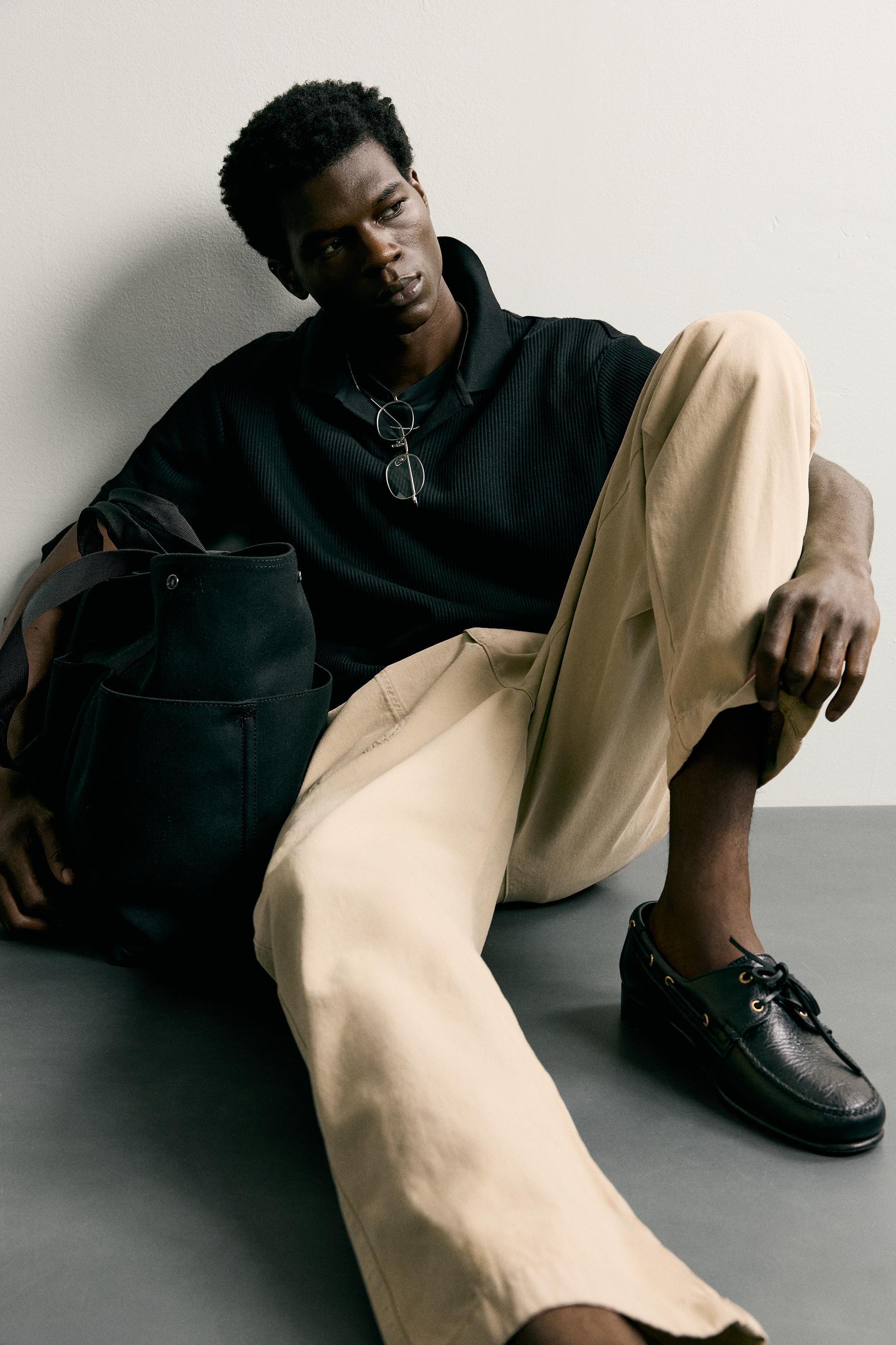 Мужские рубашки Zara VERTICAL TEXTURED POLO — фото 5