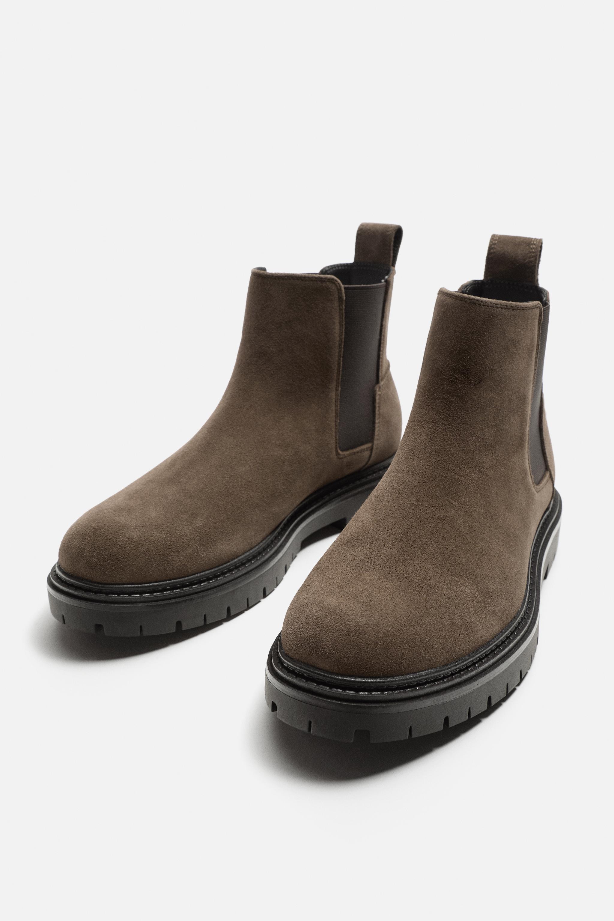 レザーチェルシーブーツ - トープグレー | ZARA Japan / 日本