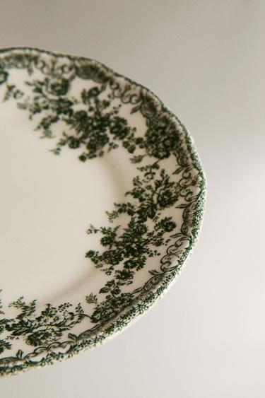 ASSIETTE À PAIN FAÏENCE IMPRIMÉ FLEURS - Vert olive de Zara - Image 2