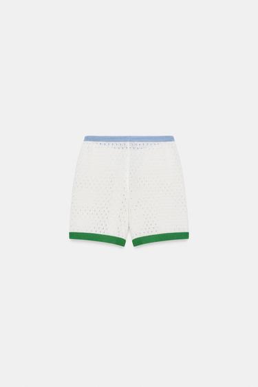SHORT EN MAILLE AJOURÉE - Blanc de Zara - Image 3