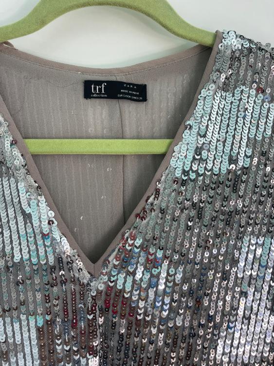 green sparkly dress zara SEQUIN SECOND HAND EC4112514