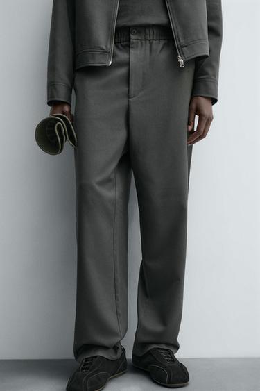 PANTALON TAILLE JOGGER REGULAR FIT - Vert de Zara - Image 4