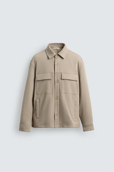 SOFT PADDED OVERSHIRT - Beige by Zara