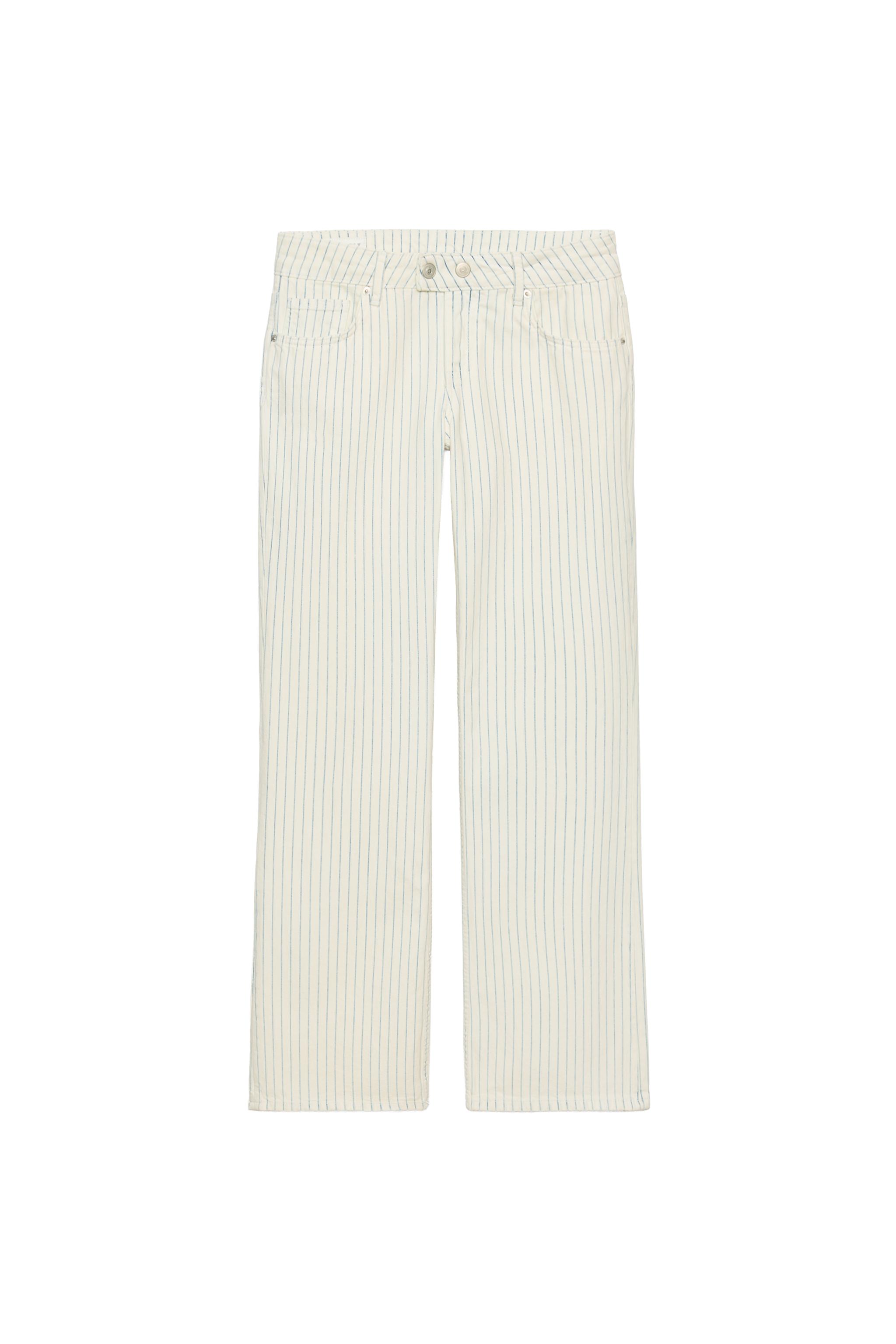 TRF LOW RISE STRIPED STRAIGHT JEANS