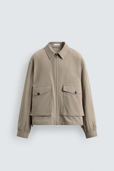 КУРТКА СВОБОДНОГО КРОЯ С ТЕКСТУРНЫМ РИСУНКОМ — БЕЖЕВЫЙ от Zara