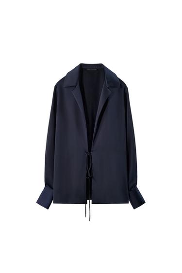 CAMISA SATINADA LAZADA - Azul / Marino de Zara