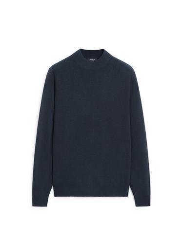 Zara Cotton blend knit sweater with mock turtleneck - Navy blue