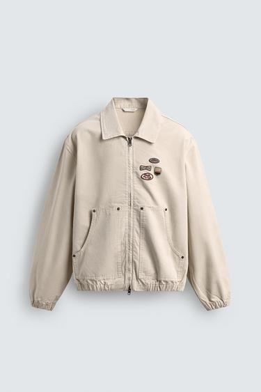 RELAXED FIT JACKET WITH PATCHES - Ecru by Zara - Image 6