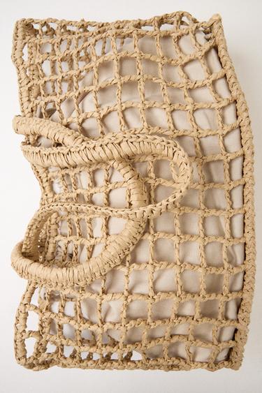 BRAIDED MINI  TOTE BAG - Light beige by Zara